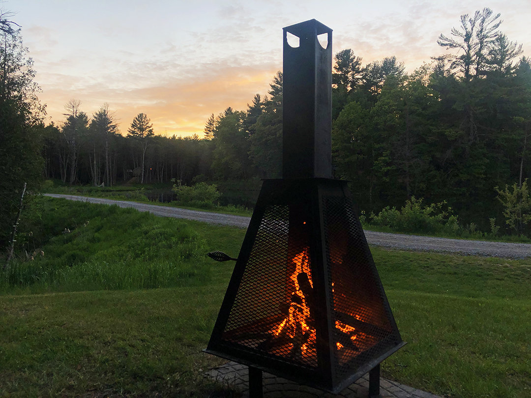 Fire pit at Whispering Springs Grafton Ontario 